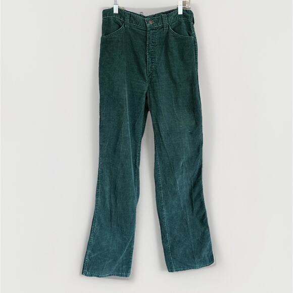 Vintage Funny Girl Corduroy Pants Green High Rise Straight Leg Sz 13/14 Modern 8 - Picture 1 of 13